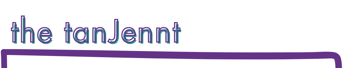 words "the tanJentt" aligned left and above a full-width bracket facing down